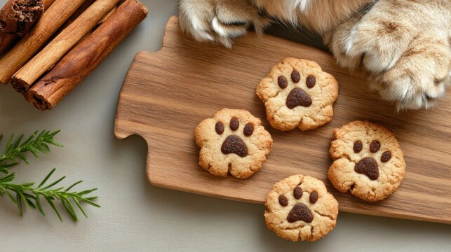 American national cat day celebration with paw print cookies and feline themes