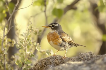 Fototapeta premium immature American robin