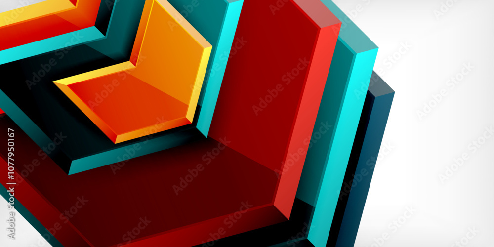 Poster vector 3d arrow techno design template