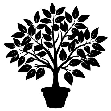 recommend clip art: tree silhouette isolated on white