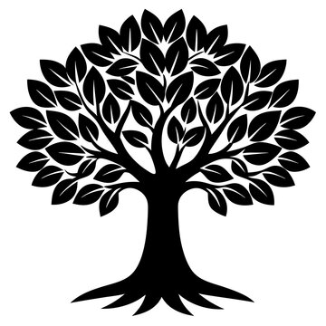 recommend clip art: tree silhouette with leaves