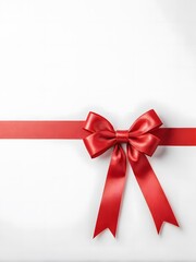 Red ribbon on white background