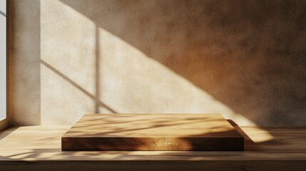 Wooden Platform with Sunlight