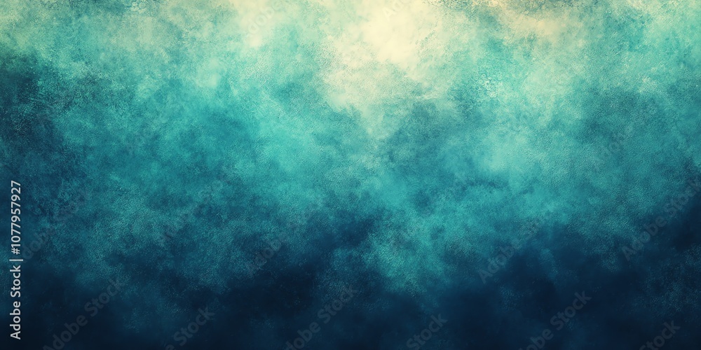 Aufkleber Abstract blue and green watercolor background texture with cloudy effect and soft light.