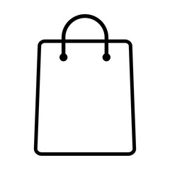 Shopping bag outline icon vector isolated on white background for graphic design, logo, web site, social media, mobile app, illustration