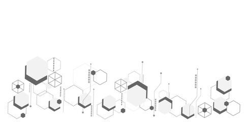 Vector hexagons pattern. Geometric abstract background with simple hexagonal elements. Medical, technology or science design