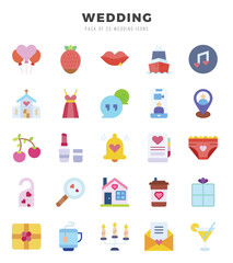 Wedding Flat icons. Vector Flat illustration.