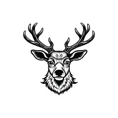 Naklejka premium Christmas Deer Head