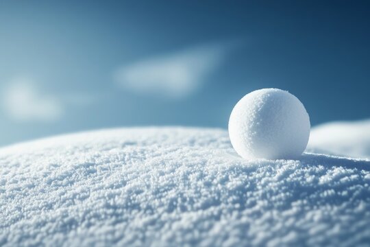 Illustration of snowball effect  momentum of financial growth and investment in a winter economy