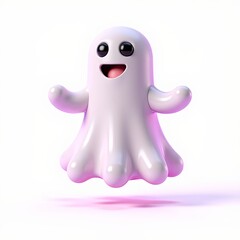 3D Ghostly Security Alerts: Magical Anti-Gravity Design for Digital Vigilance on White Background