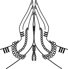 Namaste gesture vector hand drawn 