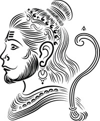 Hanuman Jayanti wishing card vector design.