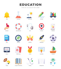 Education Icons bundle. Flat style Icons. Vector illustration.