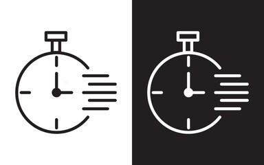 Fast time icon set. Quick vector icon. Time fast icon set. rapid speed delivery vector symbol. quick short time clock sign. faster or instant delivery icon.