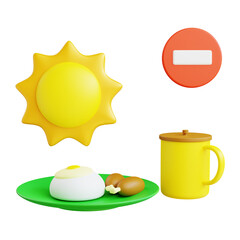 fasting 3d illustration with isolated background