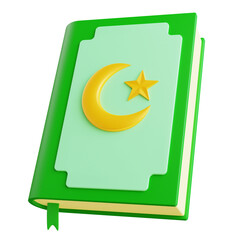 quran 3d illustration with isolated background