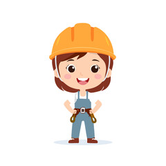 Climber Cute Worker Work Job Profession Professional Occupation Cartoon Character
