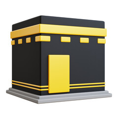 kaaba 3d illustration with isolated background