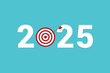 Goal, arrow hitting the target, shooting at goal, Success, 2025	