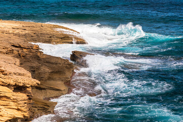 Blick auf die Küste westlich von Cala Mesquida, Mallorca, Spanien