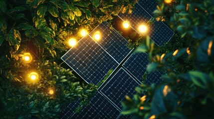 Solar Panels in a Garden