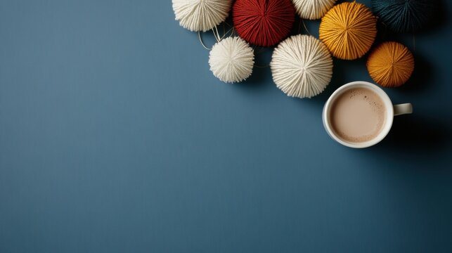 Philippine simbang gabi celebration flat lay with coffee and colorful decor balls