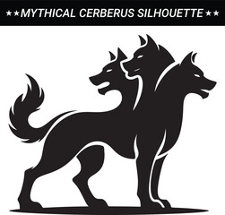 Cerberus silhouette vector illustration eps 10