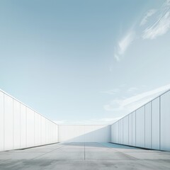 Fototapeta premium White minimal architecture building background empty 