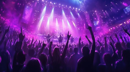 Concert Crowd Roaring with Excitement