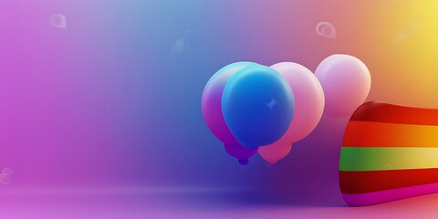 Fototapeta premium Colorful Spheres on Pastel Background