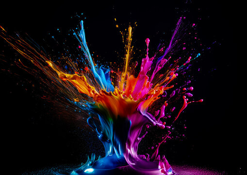 Grafische Elemente bunte Farbspritzer als Hintergrundbild