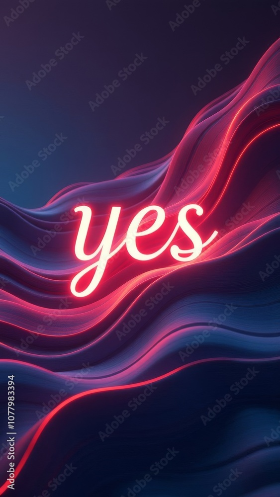 Poster a colorful wave with the word 