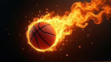 Obraz premium basketball in fire