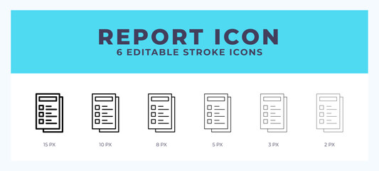 Report vector icon for web and app. Editable stroke vector illustration