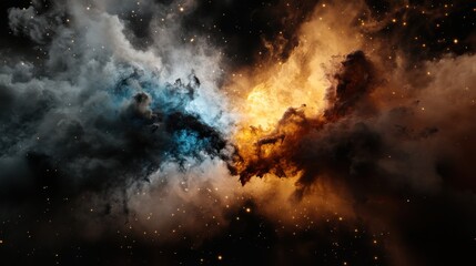 Spectacular cosmic collision of two merging galaxies in vibrant colors