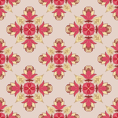 Beautiful Hand drawn seamless patterns for fabric, textiles, clothing, wrapping paper, cover, rug, home decor, abstract backgrounds red yellow colour in vector file.