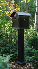 Wooden mailbox in the garden