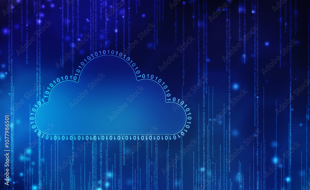 Poster 2d illustration of cloud computing, cloud computing concept, cloud computing concept. abstract cloud