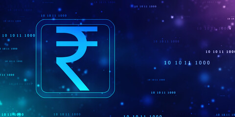 Growth of Indian stock market, Stock market graph. Abstract finance background, India Finance Background, Indian Rupee with graph on blue finance background. 3d render