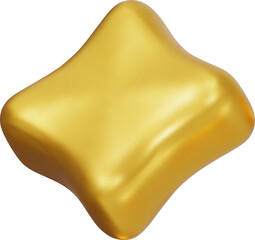 3D Glossy Yellow Star