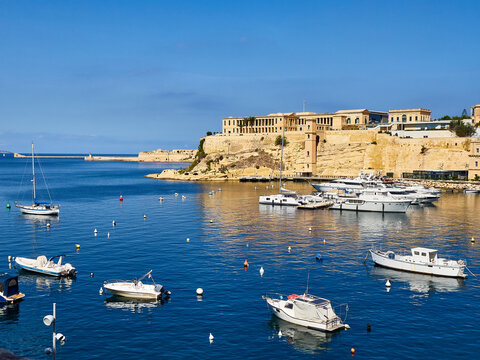 Bighi Villa Hospital  as seen from the Grand Harbour    