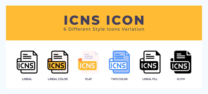 Icns file vector icons designed. icon symbol set.
