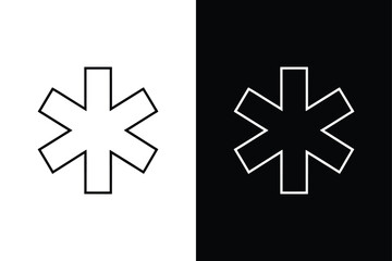 Star of Life Medical ID Icon. Clean Line Design for Digital Applications