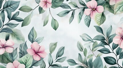 cartoon bright fantacy relief wall sculpted marble, tropical flowers and leaves background, pastel colors