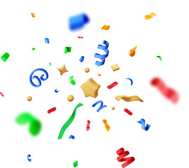 3D color party confetti