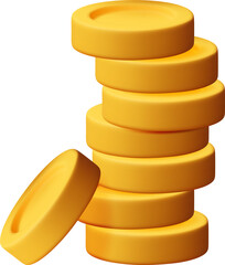 3D stack of gold coins