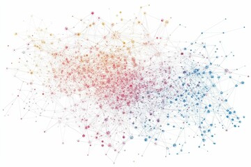 Network connections with colorful nodes.