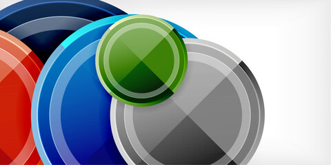 Obraz premium Abstract background - multicolored circles, trendy minimal geometric design, vector illustration