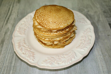 A stack of homemade buttermilk pancakes.