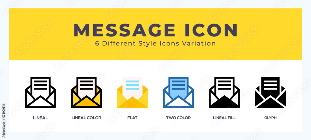 Fototapete message set of simple icons great for web. app. presentation and more.